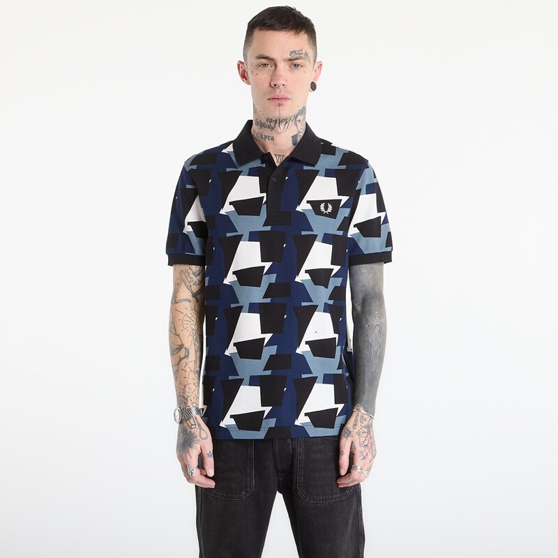 Tričko FRED PERRY Fragment Print Polo Shirt Ecru M 67563691