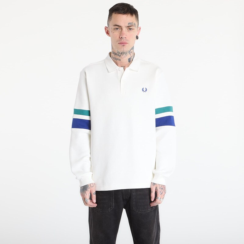 Mikina FRED PERRY Tipped Sleeve Collared Sweat Snow White L 67563706