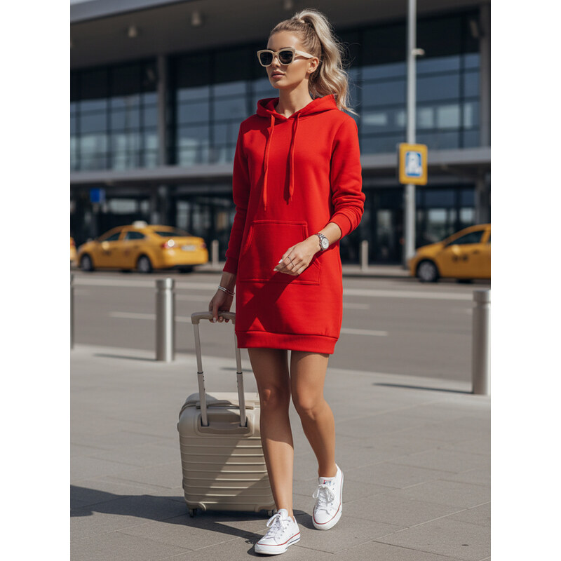 BASIC Červené dámske mikinové šaty EY1935 29265679
