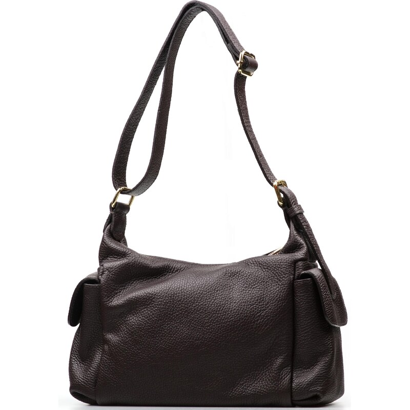 Blaire Kožená kabelka Ruby tmavo hnedá 67555194