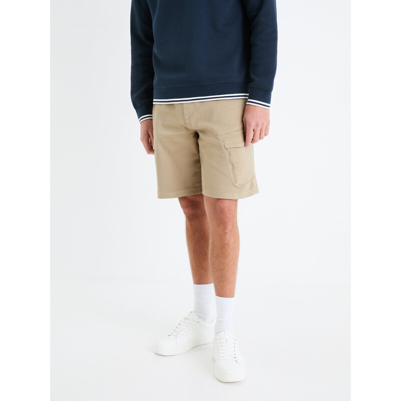 Béžové pánske kapsáčové kraťasy Celio Gojogbm 67556614