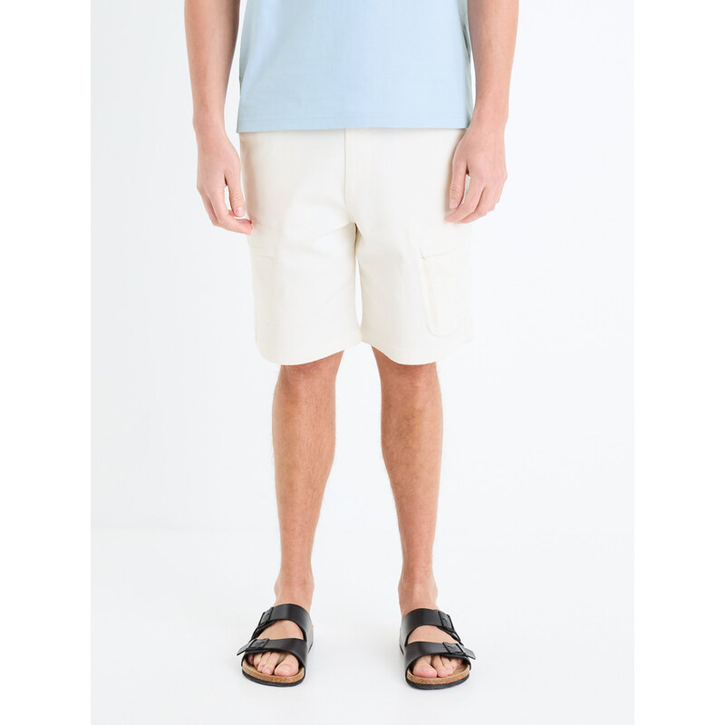 Pánske krémové kapsáčové kraťasy Celio Gojogbm 67556617