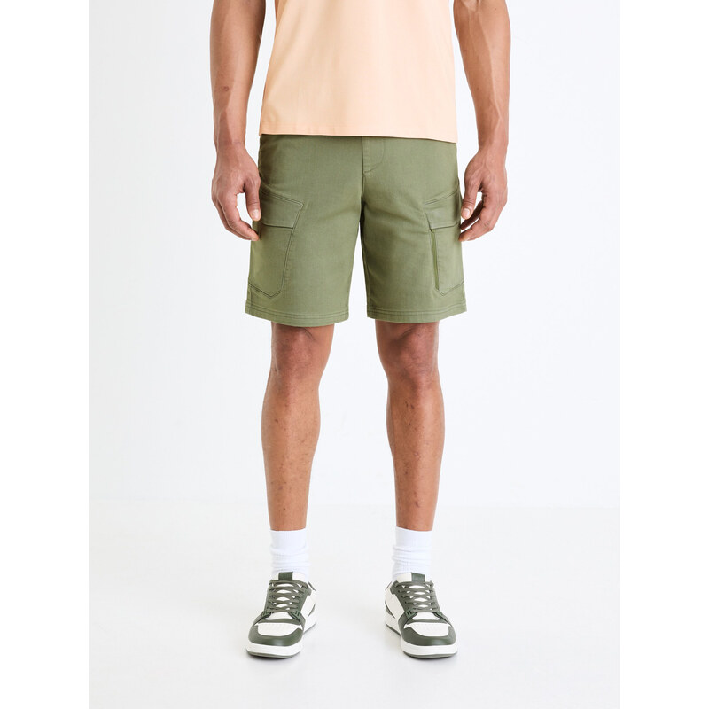Khaki pánske cargo kraťasy Celio Gojogbm 67556622