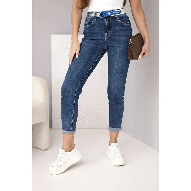 Kesi Włoski Dámske mom fit rifle s vysokým pásom a opaskom 67556660