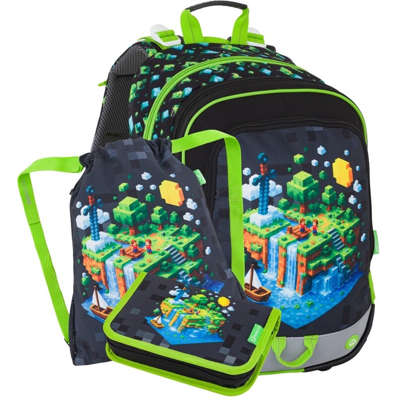 Bagmaster ALFA 26 B malý školský set pre prvákov – kockový svet 67556283