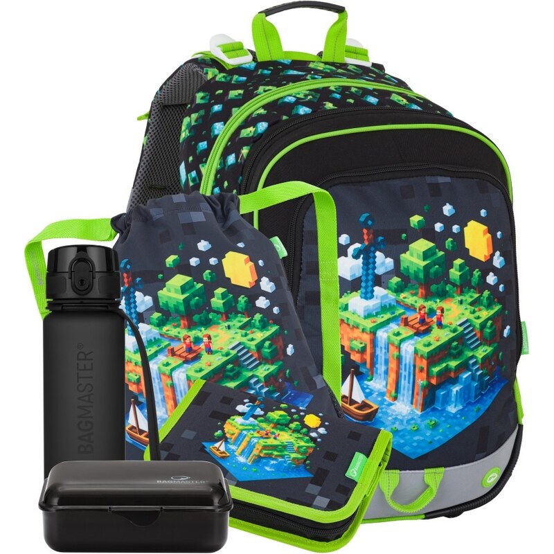 Bagmaster ALFA 26 B veľký školní set pre prvákov – kockový svet 67556300