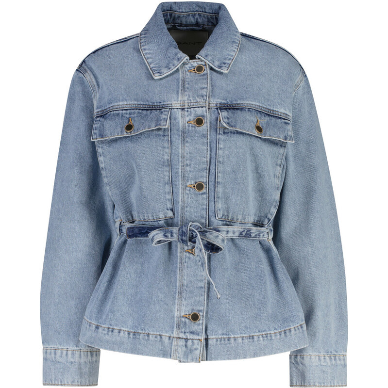 BUNDA GANT DENIM JACKET WITH TIE DETAIL LIGHT BLUE WORN IN 67556365