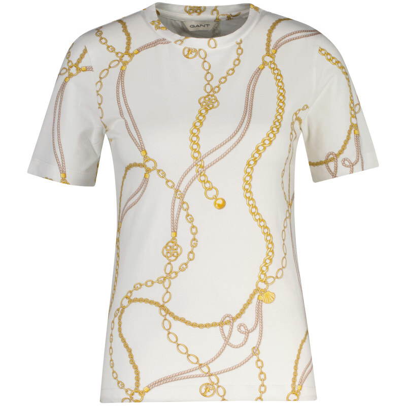 TRIČKO GANT SLIM CHAIN PRINT SS T-SHIRT EGGSHELL 67556358