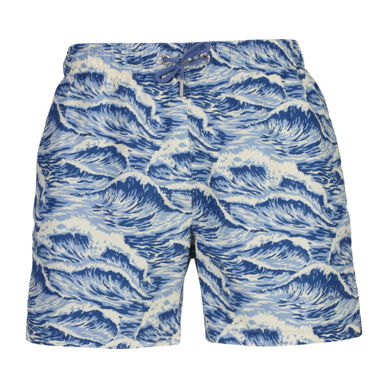 PLAVKY GANT WAVES PRINT SWIM SHORTS VINTAGE BLUE 67556367
