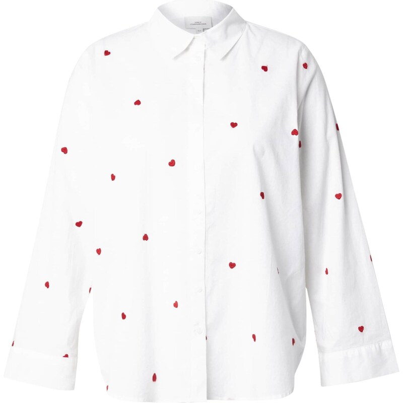 ONLY Carmakoma Blúzka CARNew Lina Grace červená / biela 67562170