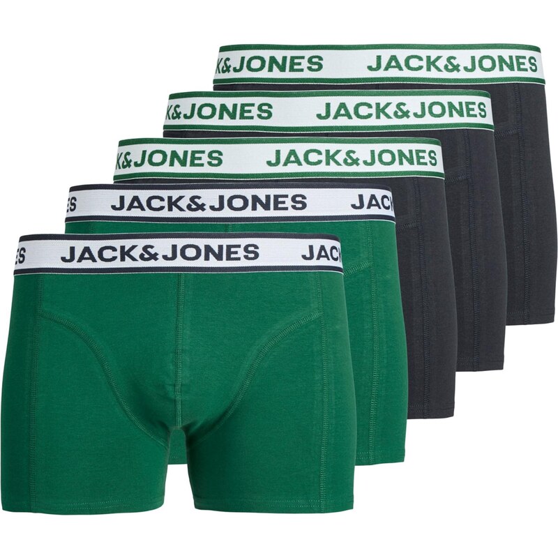 JACK & JONES Boxerky JACNolan zelená / čierna / biela 67562239