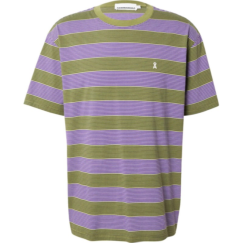 ARMEDANGELS Tričko Maarkos kiwi / fialová / čierna / biela 67562247