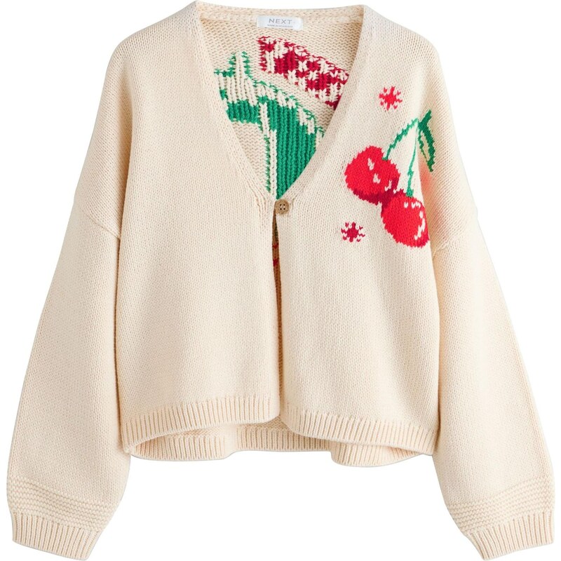 Next Kardigán nebielená / zelená / čerešňová 67562336