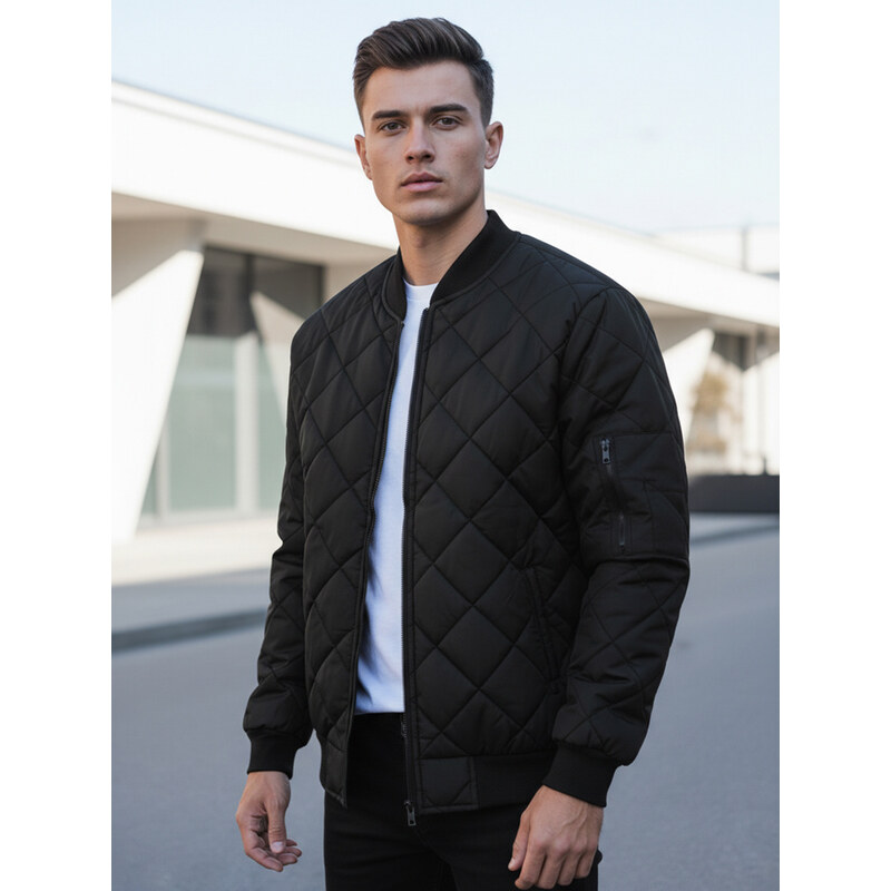 Pánska bunda prešívaná bomber jacket burgundská červená Dstreet TX2209 65502732
