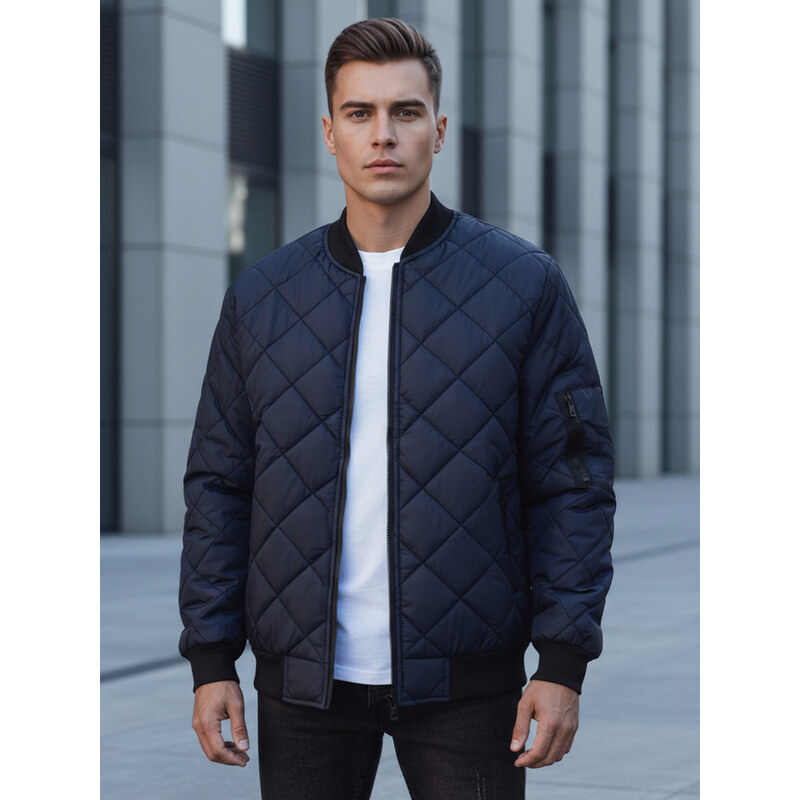 Pánska bunda prešívaná bomber jacket burgundská červená Dstreet TX2209 65502734