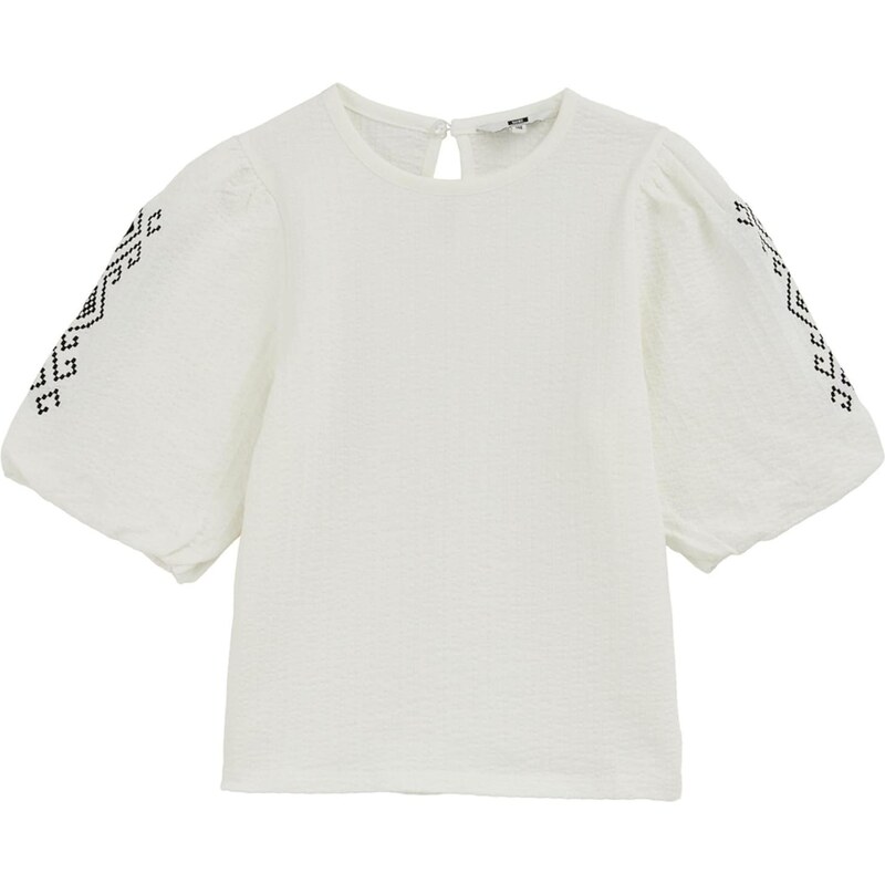 WE Fashion Blúzka čierna / šedobiela 67562517