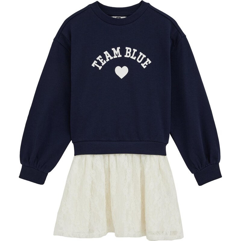 WE Fashion Šaty tmavomodrá / biela 67562503