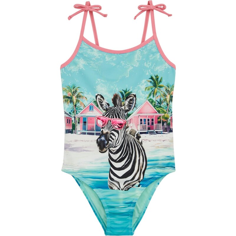 WE Fashion Jednodielne plavky tyrkysová / ružová / čierna 67562584