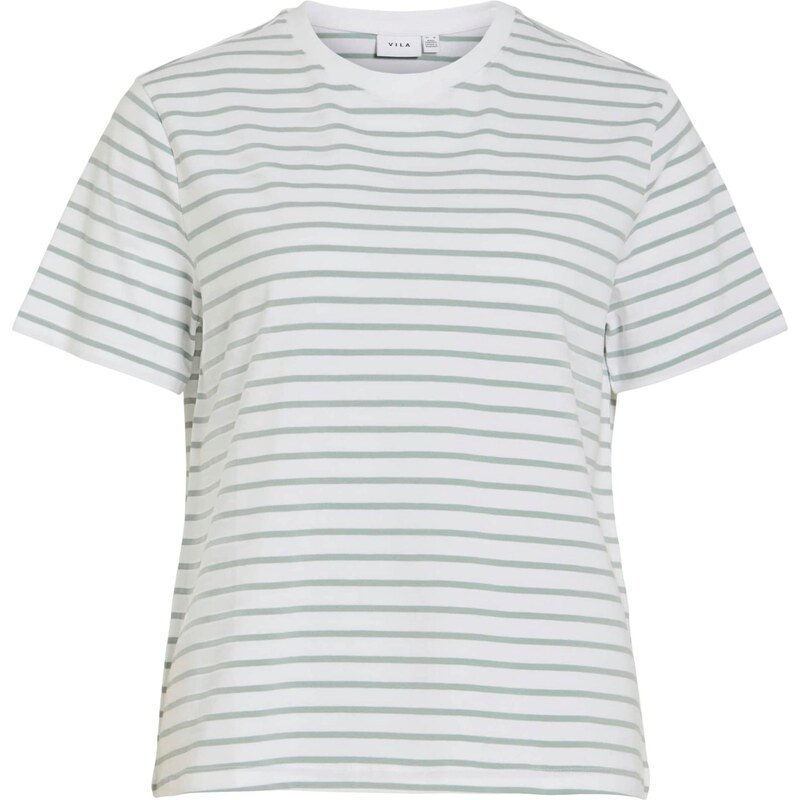 VILA Tričko VINora nefritová / biela 67562693