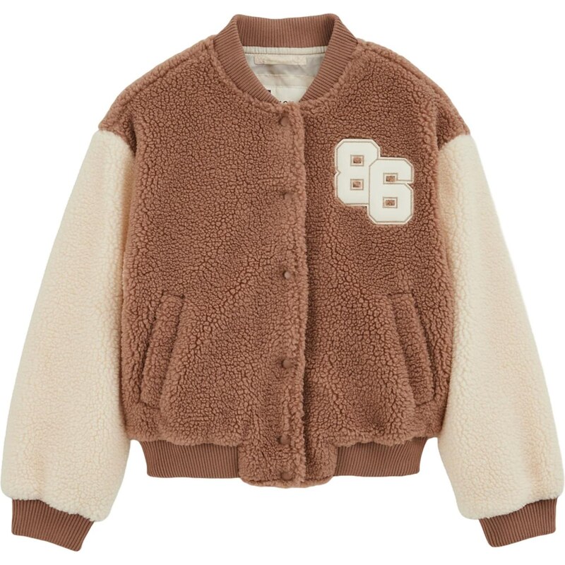 WE Fashion Prechodná bunda svetlobéžová / brokátová 67562715