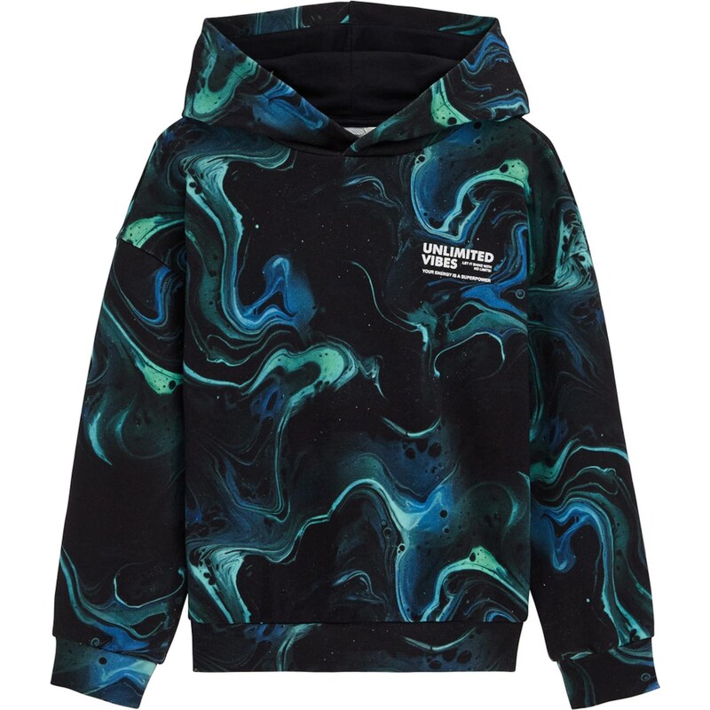 WE Fashion Mikina mätová / tmavozelená / čierna 67562774