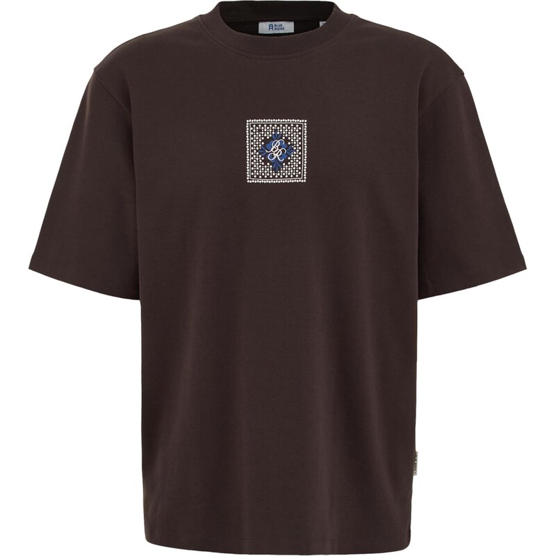 WE Fashion Tričko modrá / tmavohnedá / biela 67562805