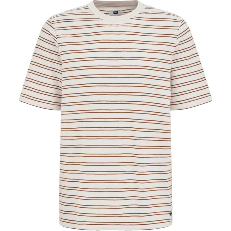 WE Fashion Tričko hnedá / biela 67562830