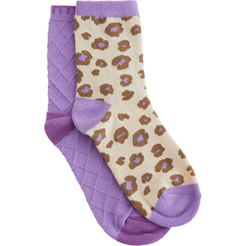 WE Fashion Ponožky hnedá / sivobéžová / fialová / svetlofialová 67562844