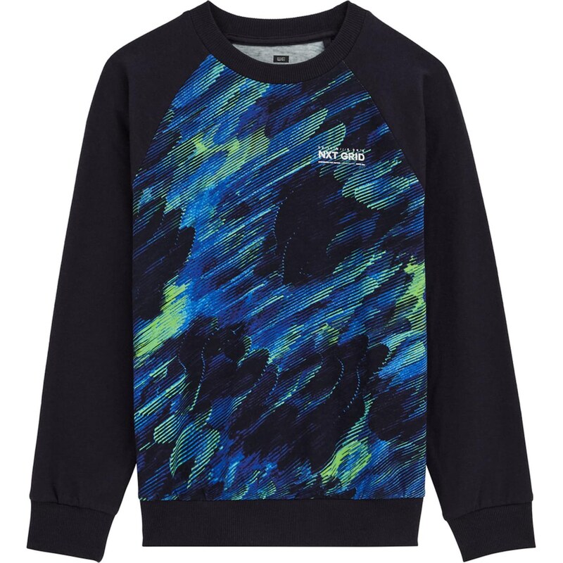 WE Fashion Mikina vodová / tmavomodrá / neónovo zelená 67562869