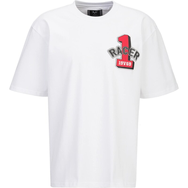 19V69 ITALIA Tričko Tamaro Racing modrá / čerešňová / čierna / biela 67562924