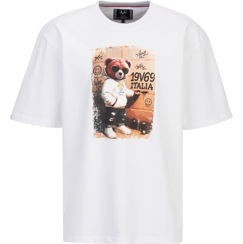 19V69 ITALIA Tričko Tamaro krémová / kapučíno / čierna / biela 67562909