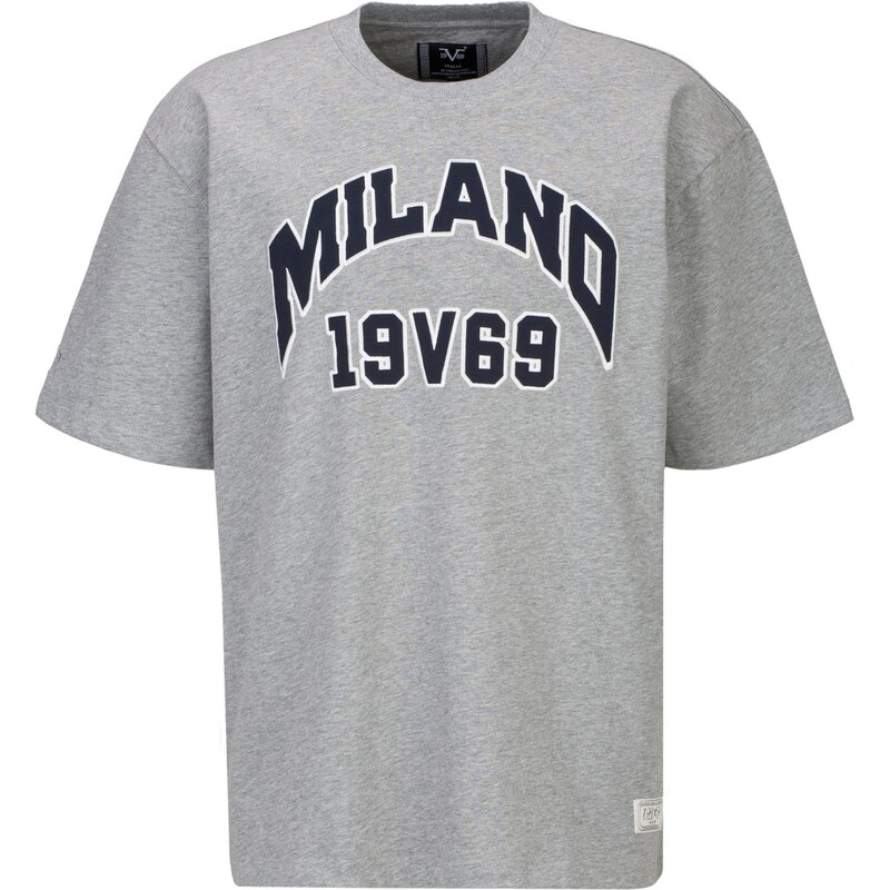 19V69 ITALIA Tričko Tamaro College tmavomodrá / sivá melírovaná / 67562917