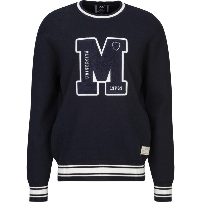 19V69 ITALIA Sveter Anteo čierna / biela 67562915