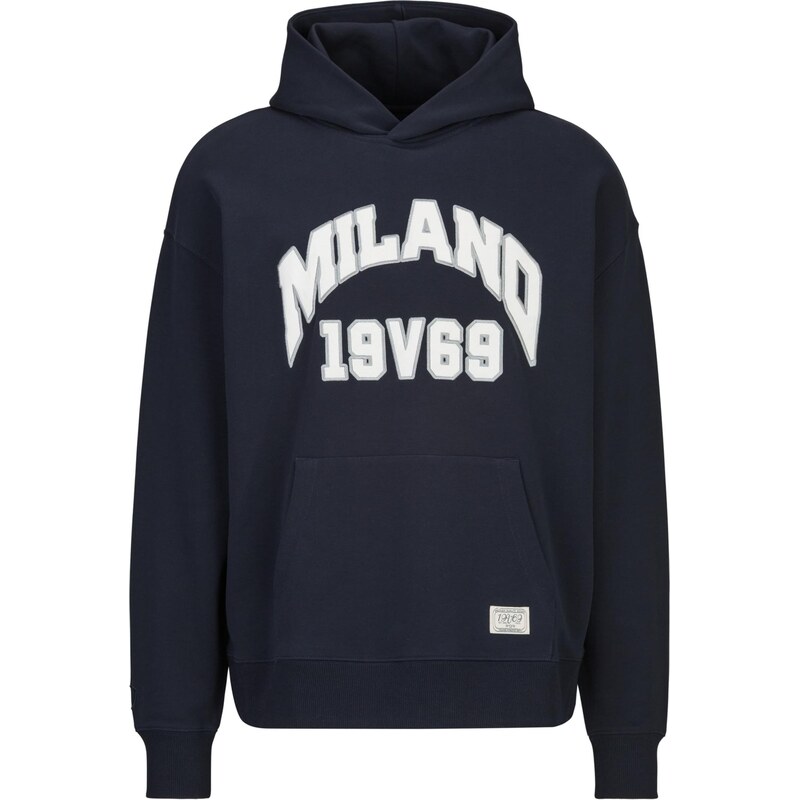 19V69 ITALIA Mikina Quentino College tmavomodrá / svetlosivá / biela 67562912