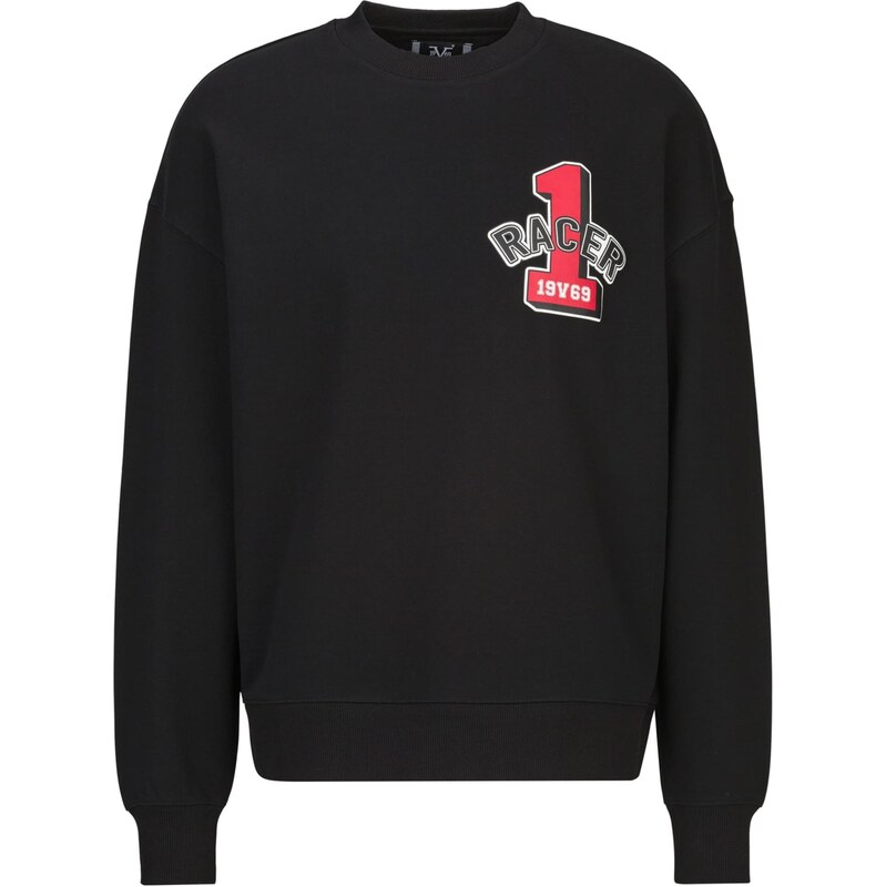 19V69 ITALIA Mikina Omero Racing modrá / červená / čierna / biela 67562910