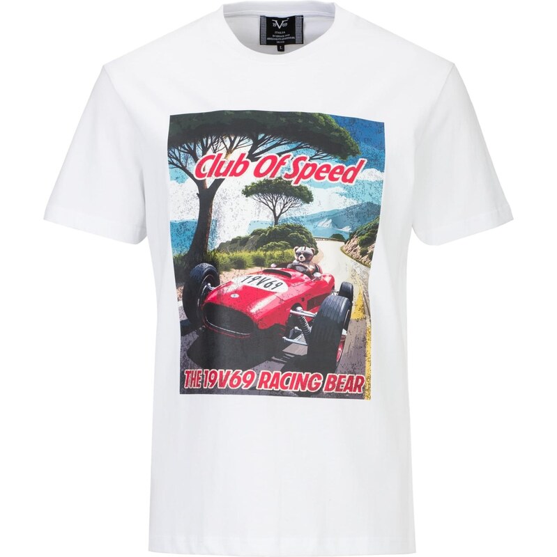 19V69 ITALIA Tričko Rafael Racing 3 modrá / tmavočervená / čierna / 67562927