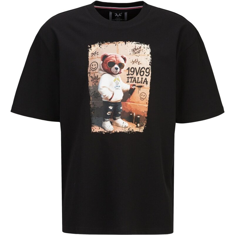 19V69 ITALIA Tričko Tamaro Streetart béžová / hnedá / čierna / biela 67562900