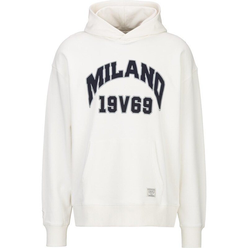 19V69 ITALIA Mikina QUENTINO COLLEGE krémová / čierna 67562944