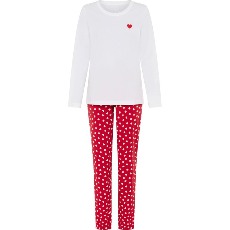 VIVANCE Pyžamo nebielená / červená 67563046