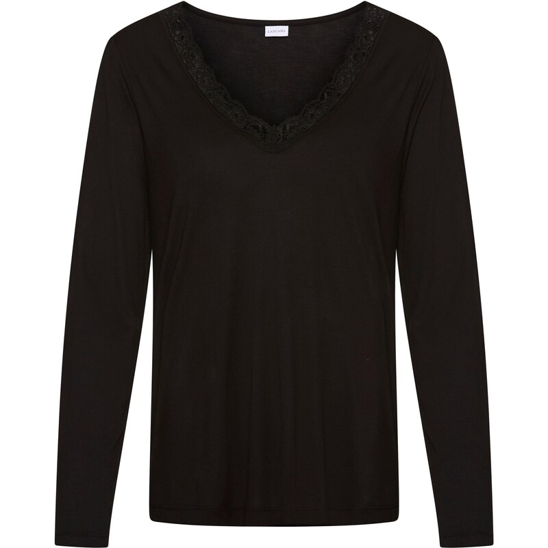 LASCANA Tričká na spanie čierna 67563048