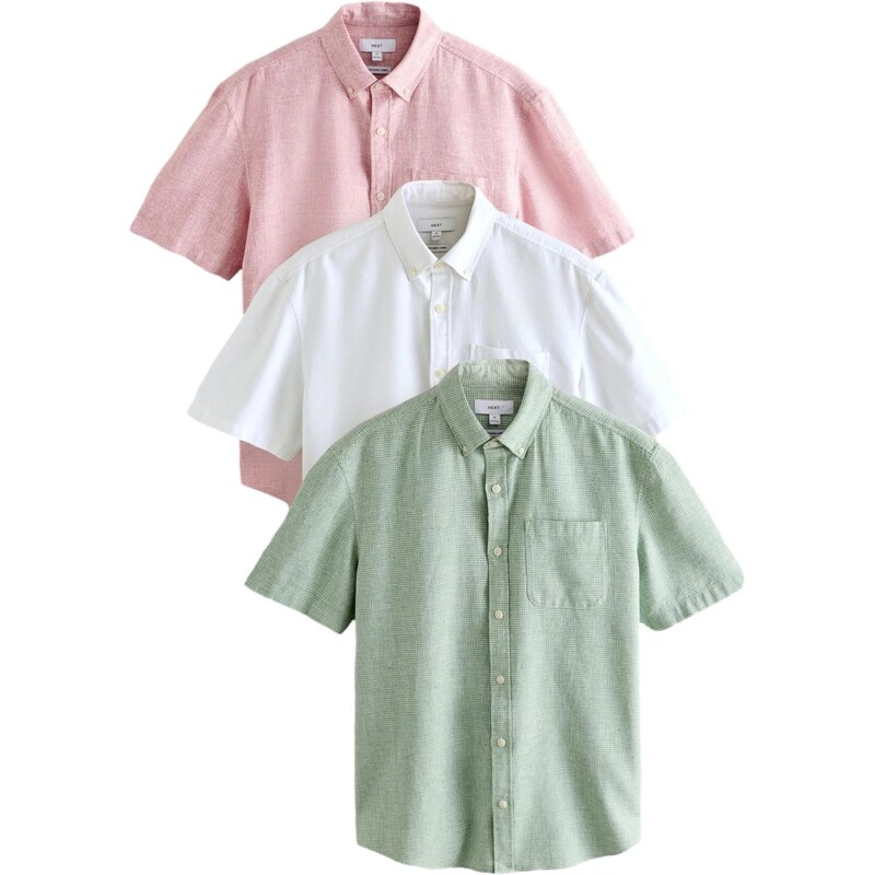 Next Košeľa zelená / ružová / biela 67563144