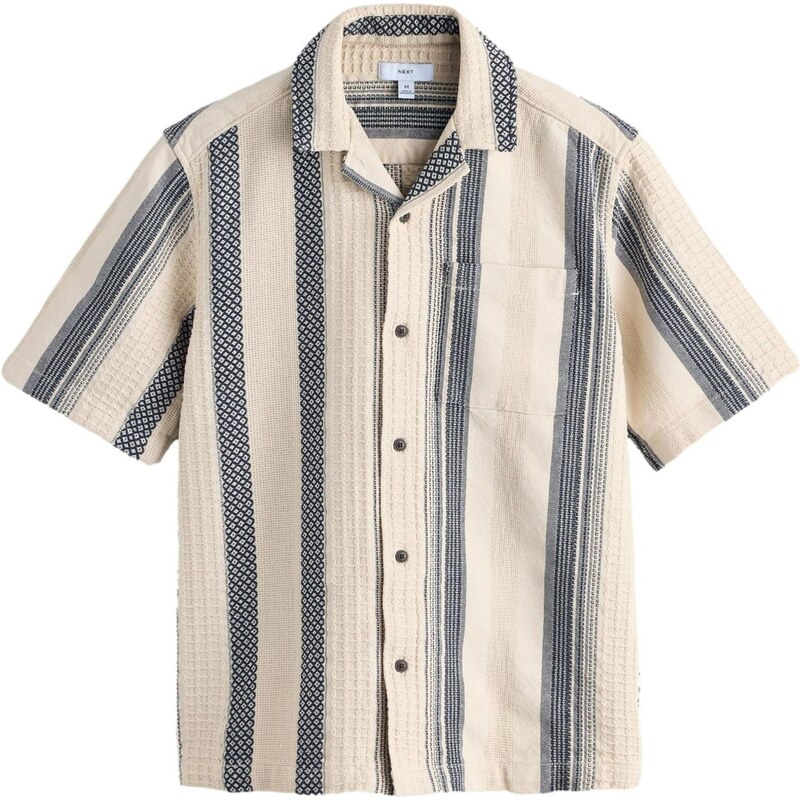 Next Košeľa béžová / tmavomodrá 67563242