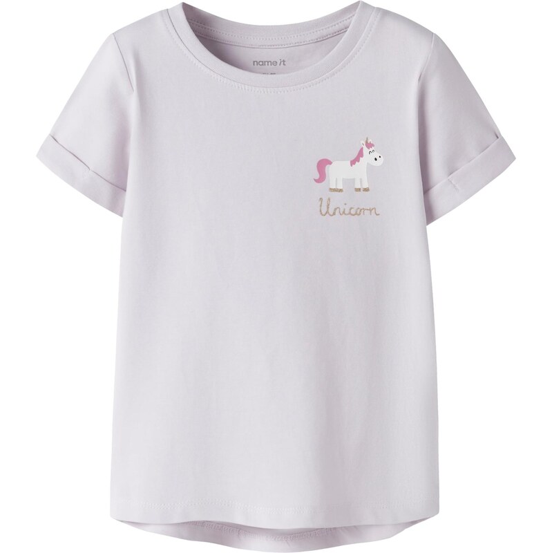 NAME IT Tričko NMFVIX orgovánová / biela 67563293