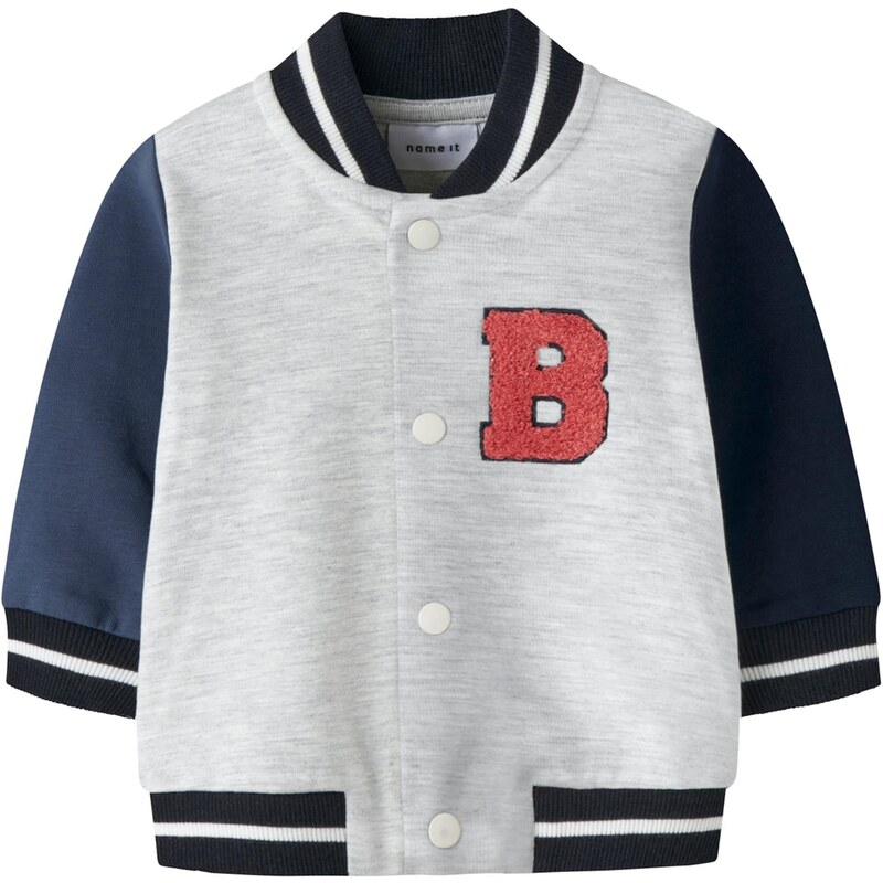 NAME IT Tepláková bunda NBMDITTO námornícka modrá / sivá melírovaná / 67572784