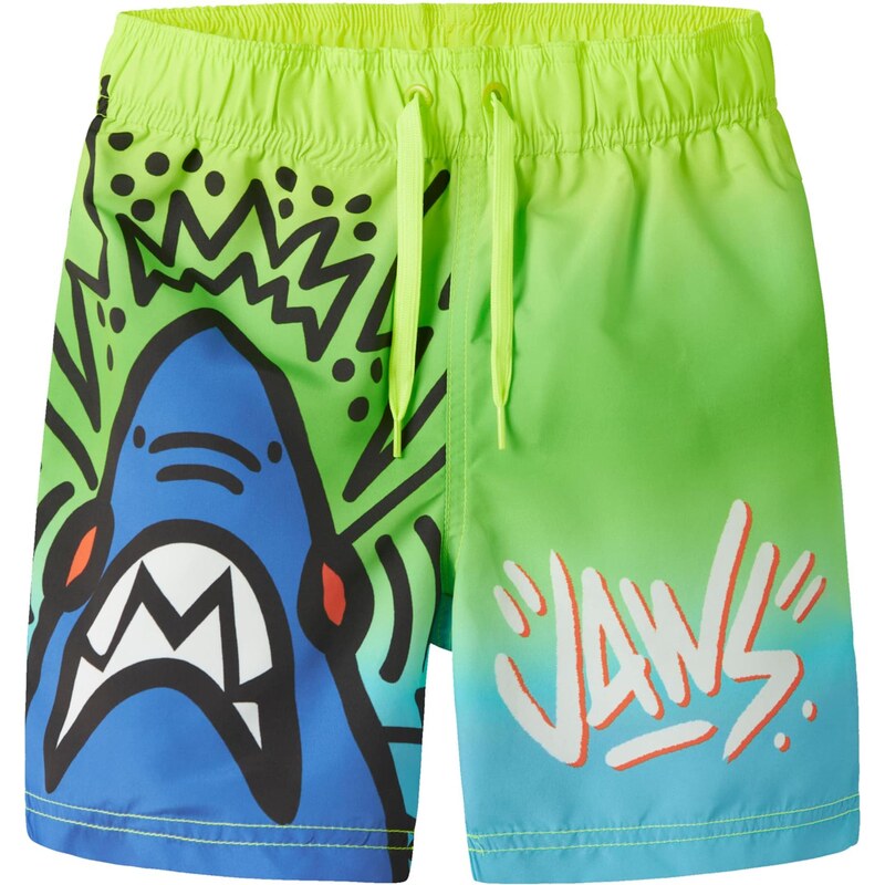 NAME IT Plavecké šortky NKMMAGNUS JAWS modrá / limetková / 67563382
