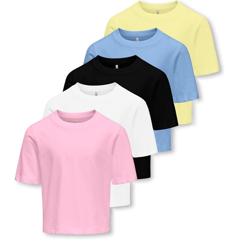 ONLY GIRLS Tričko KOGRex svetlomodrá / žltá / ružová / čierna / biela 67563443