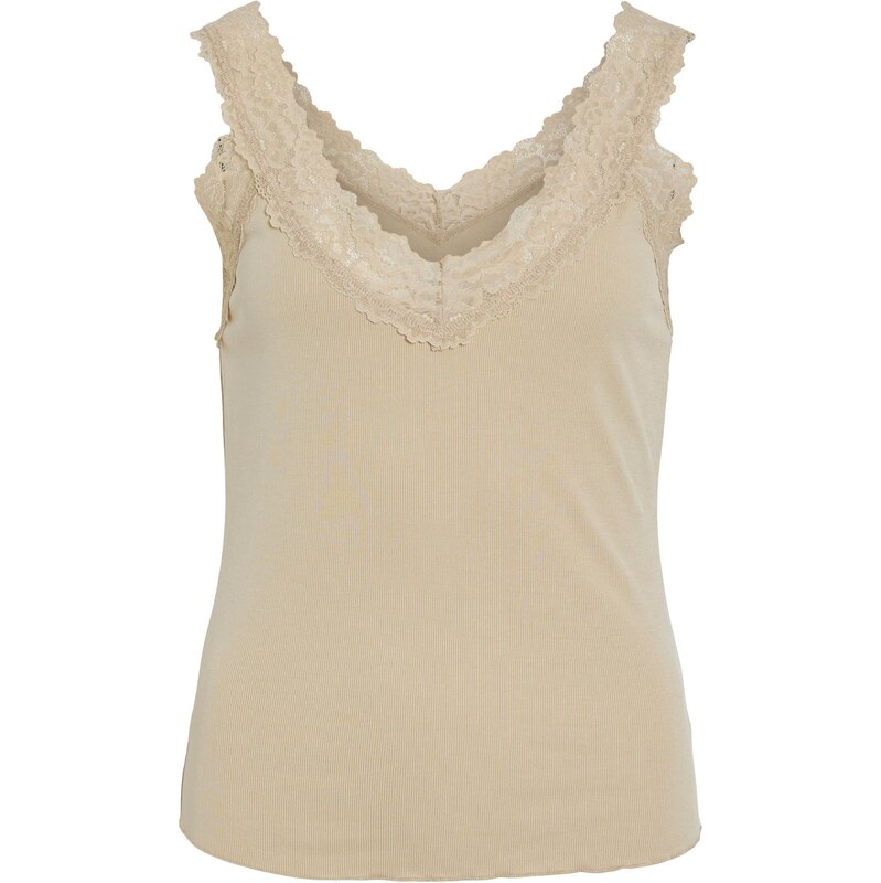 VILA Top VISIA svetlohnedá 67563442