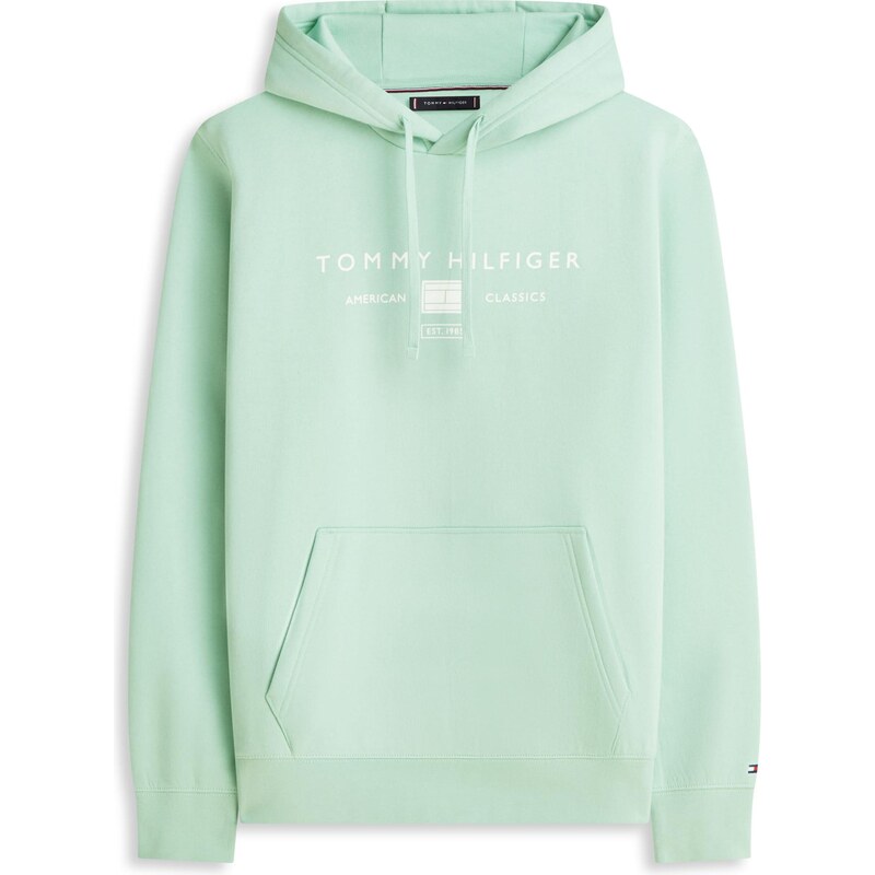 TOMMY HILFIGER Mikina BRAND LOVE svetlozelená / biela 67563461