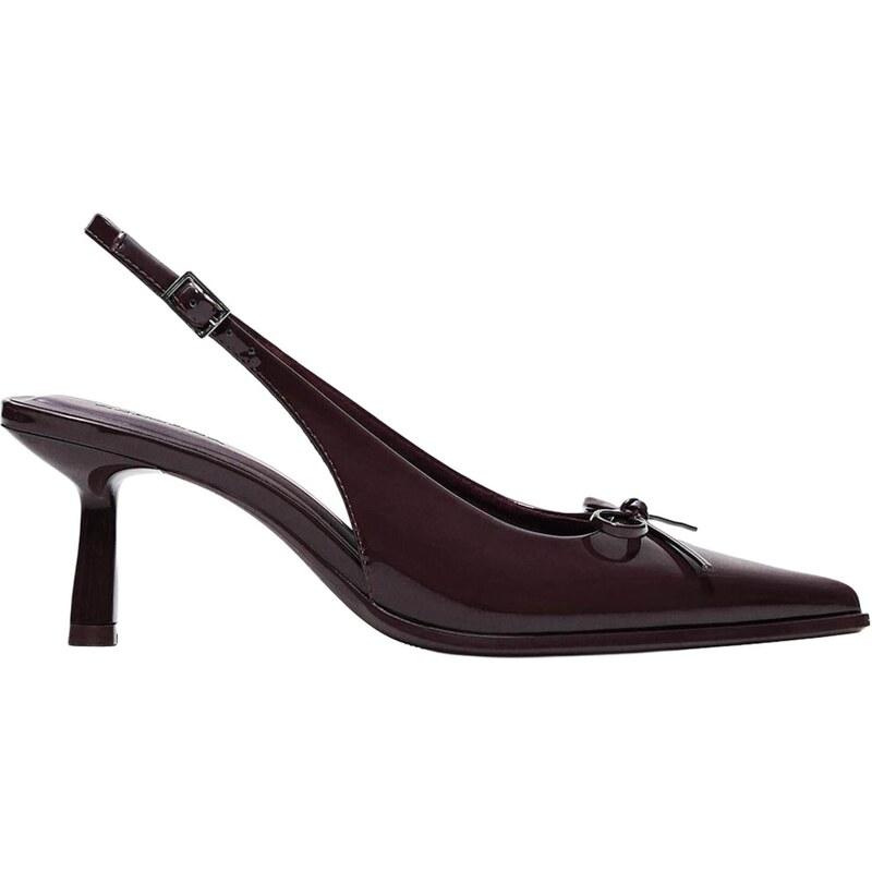 Bershka Lodičky s otvorenou pätou burgundská 67563485