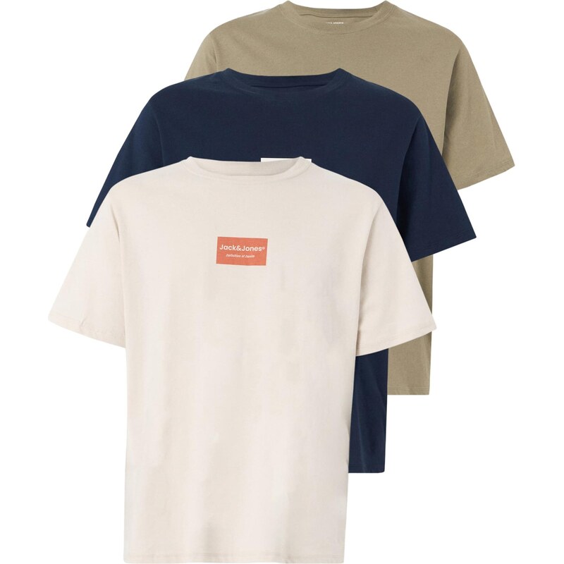 JACK & JONES Tričko JJFRANK nebielená / námornícka modrá / olivová 67563500